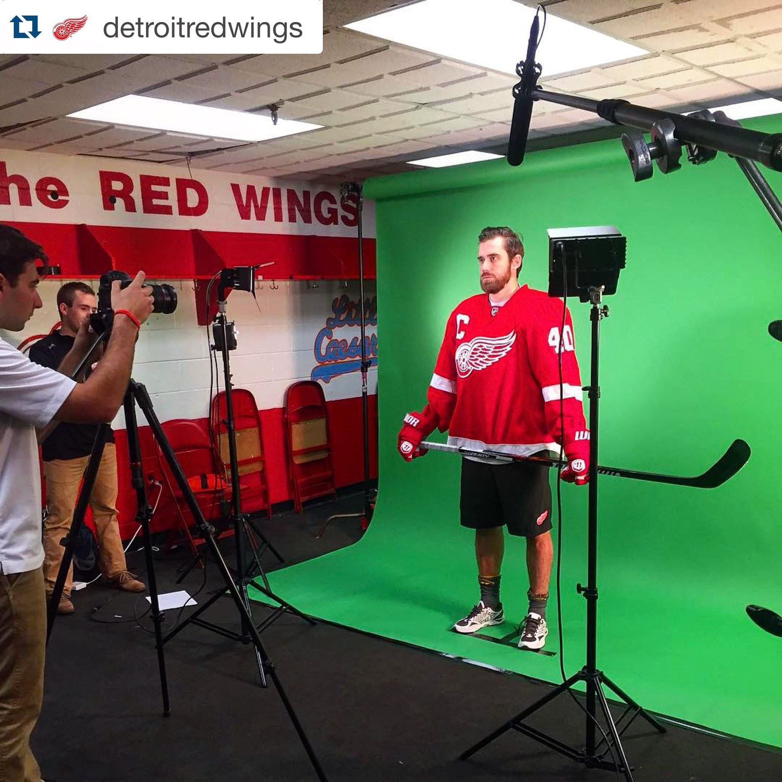 Behind the scenes on a Red Wings shoot, 2016-17